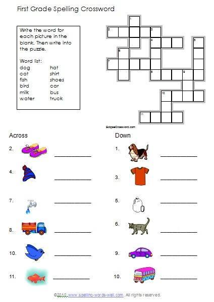 pics 1St Grade Crossword Puzzles