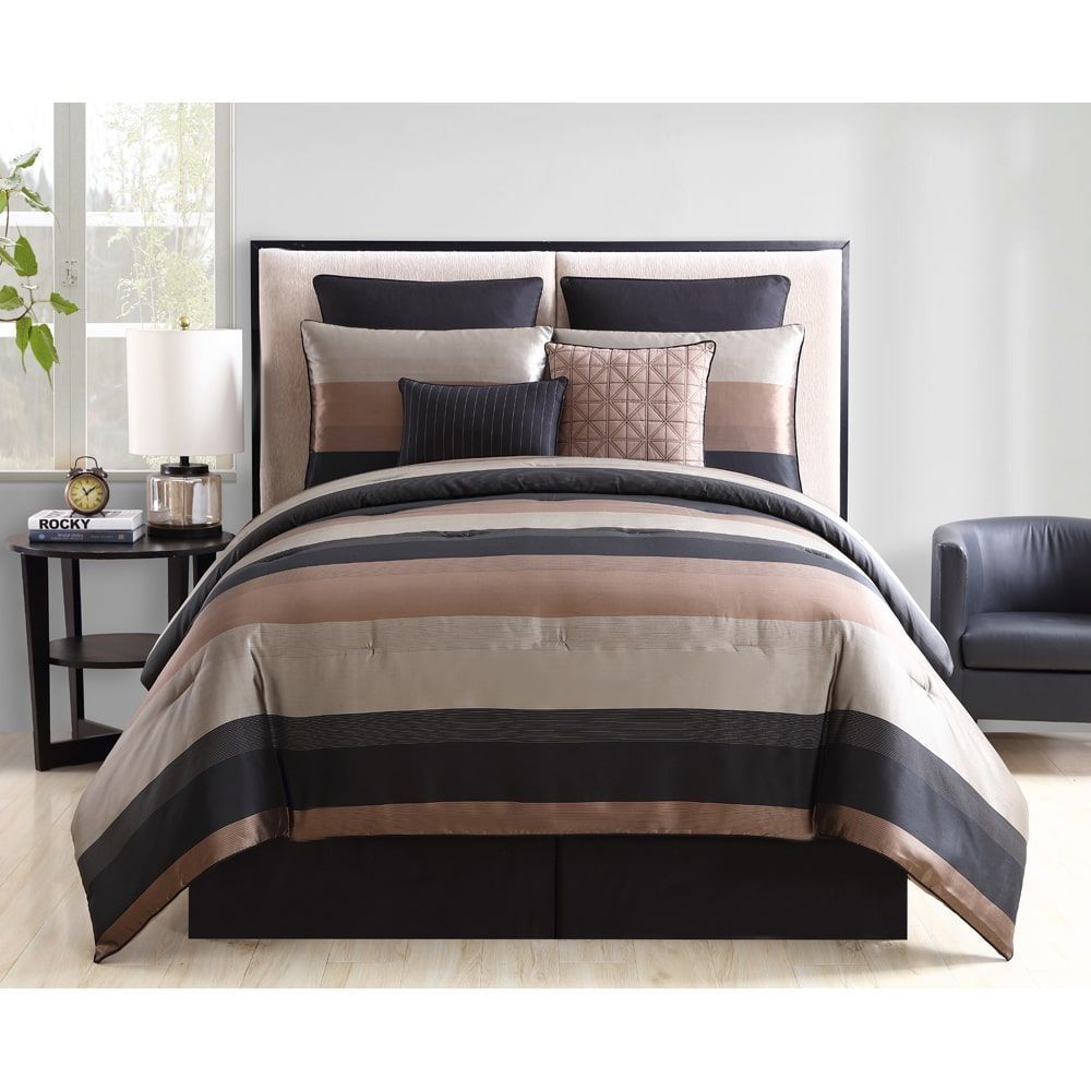 photo Black And Rose Gold Comforter Set