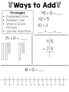 picture Double Digit Addition Anchor Chart