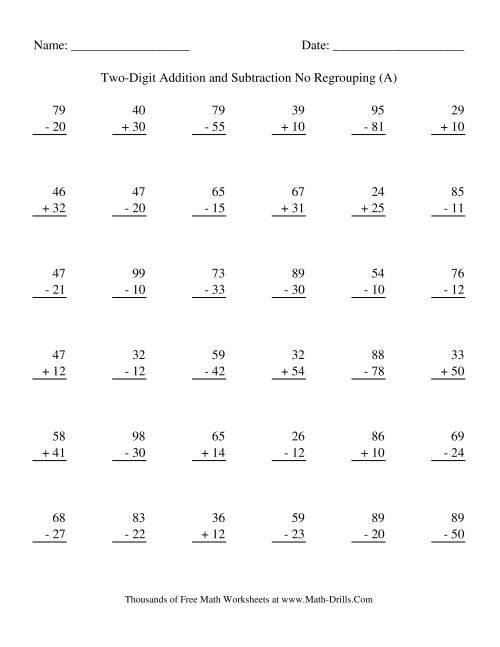 Featured image of post Double Digit Addition And Subtraction Without Regrouping