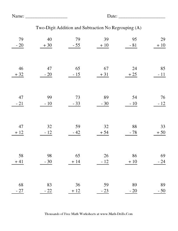 picture Double Digit Addition And Subtraction Without Regrouping