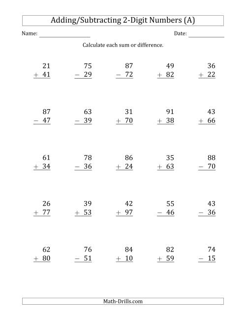 images Double Digit Addition And Subtraction Without Regrouping