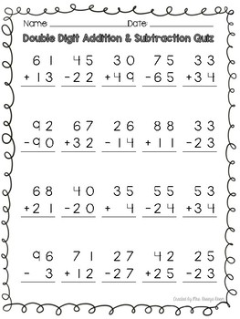 images Double Digit Addition And Subtraction