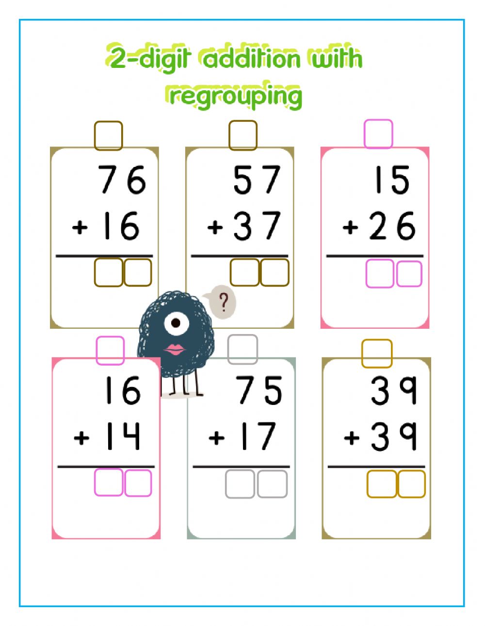 wallpapers Double Digit Addition With Regrouping