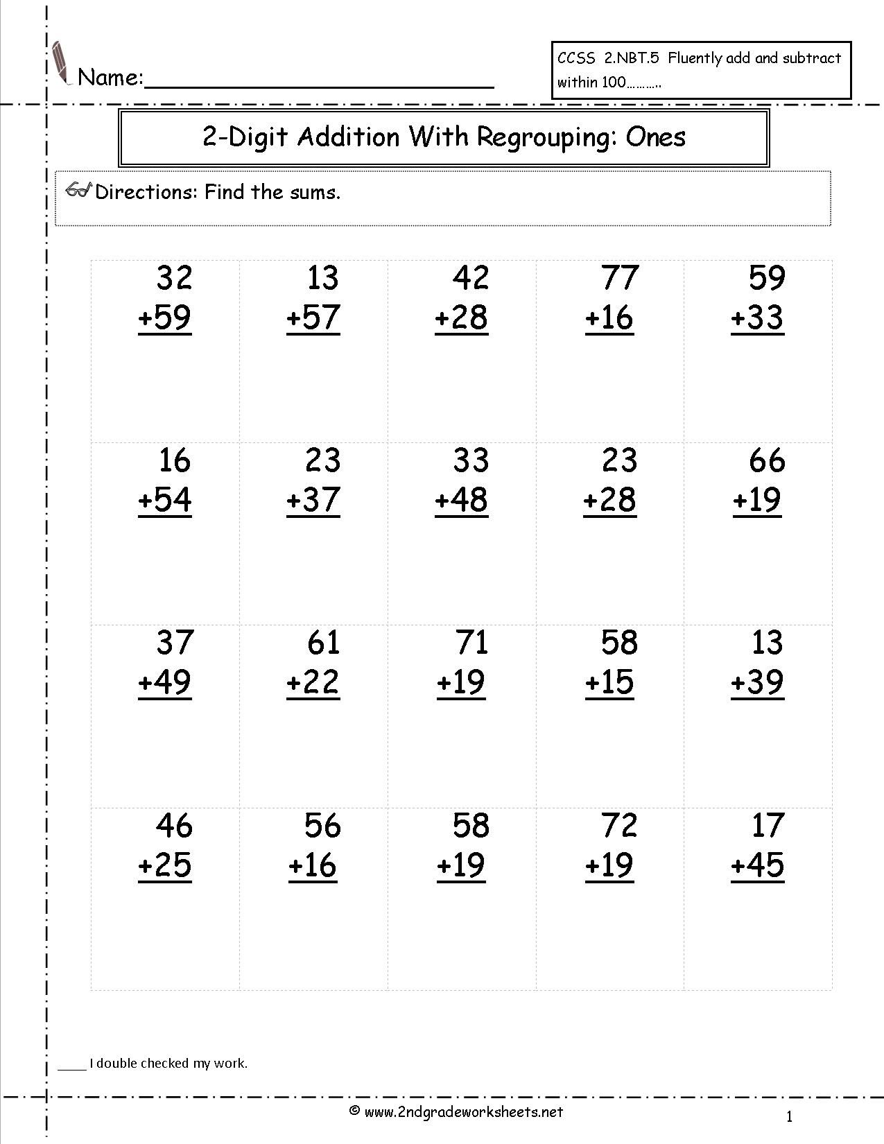 pics Double Digit Addition With Regrouping