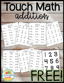 images Kindergarten Touch Math Addition Worksheets