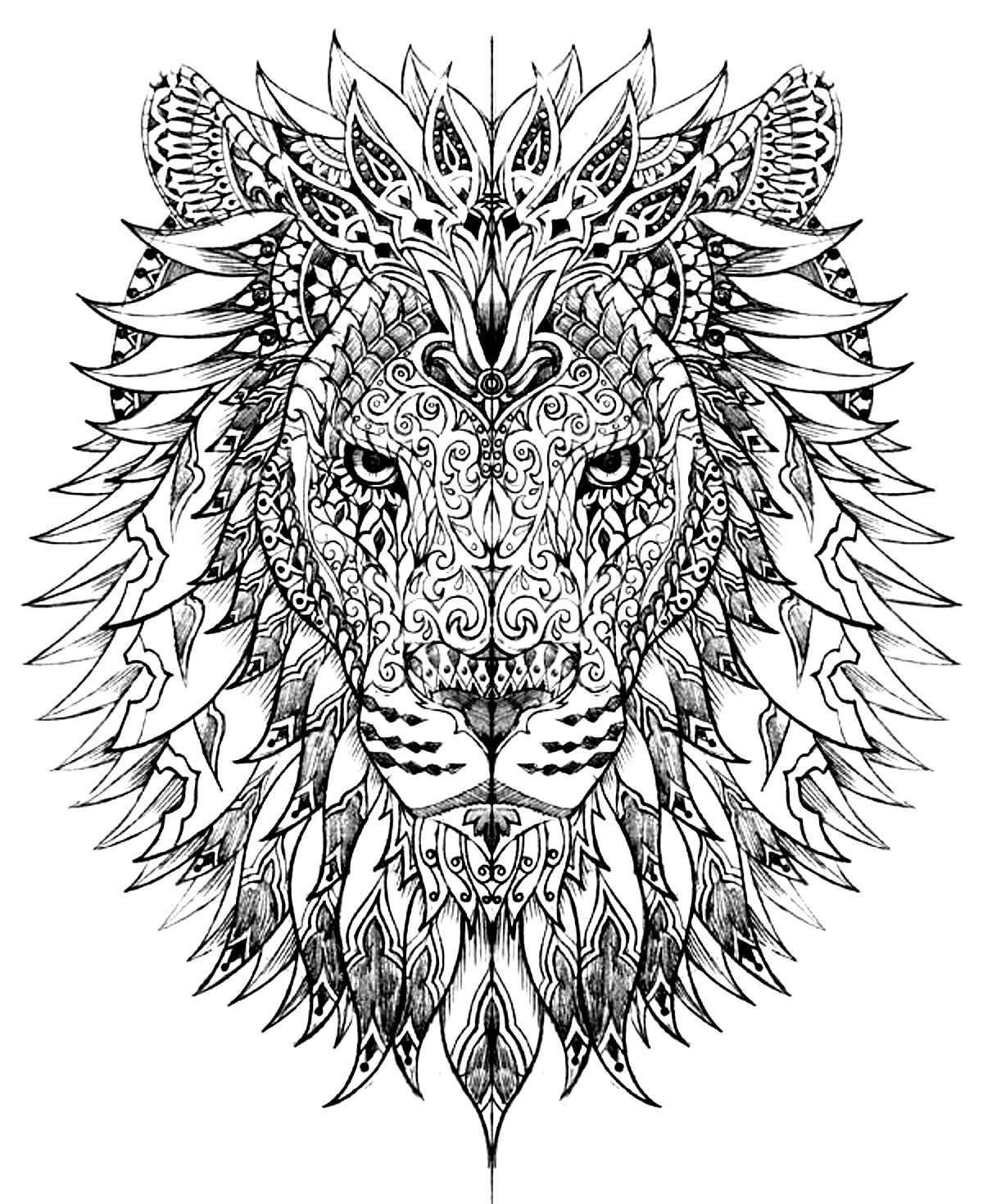 Featured image of post Lion Mandala Coloriage Mandala Animaux