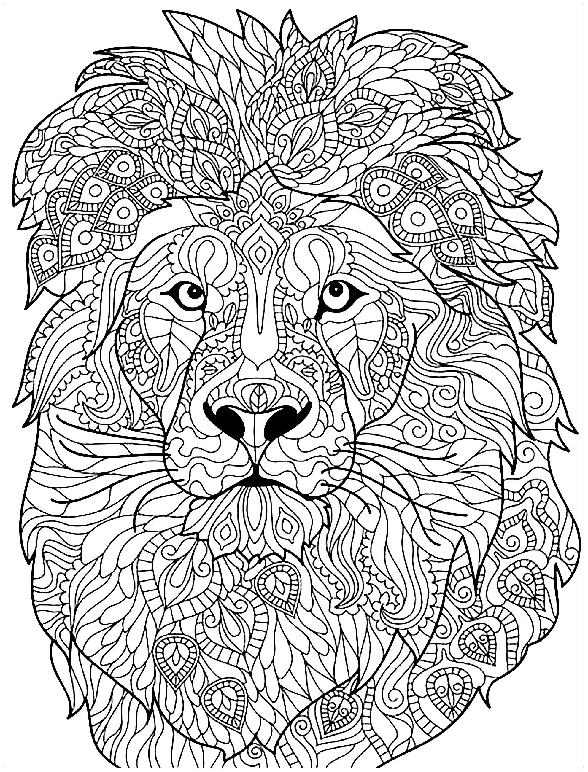 pic Lion Mandala Coloriage Mandala Animaux