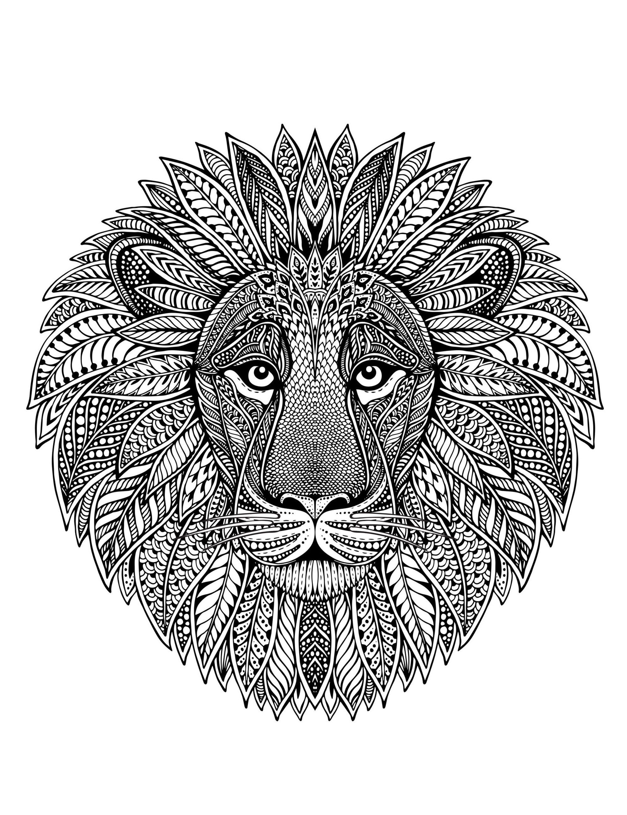 pic Lion Mandala Coloriage Mandala Animaux