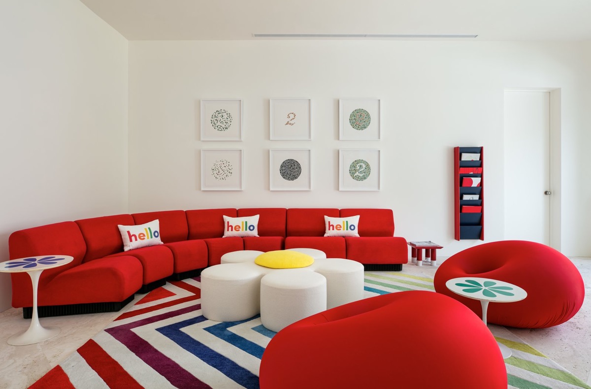 photo Living Room Red Sofa Decorating Ideas