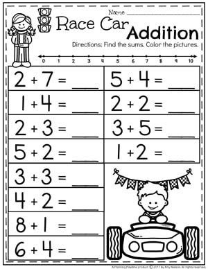 picture Math Picture Addition Worksheets Kindergarten