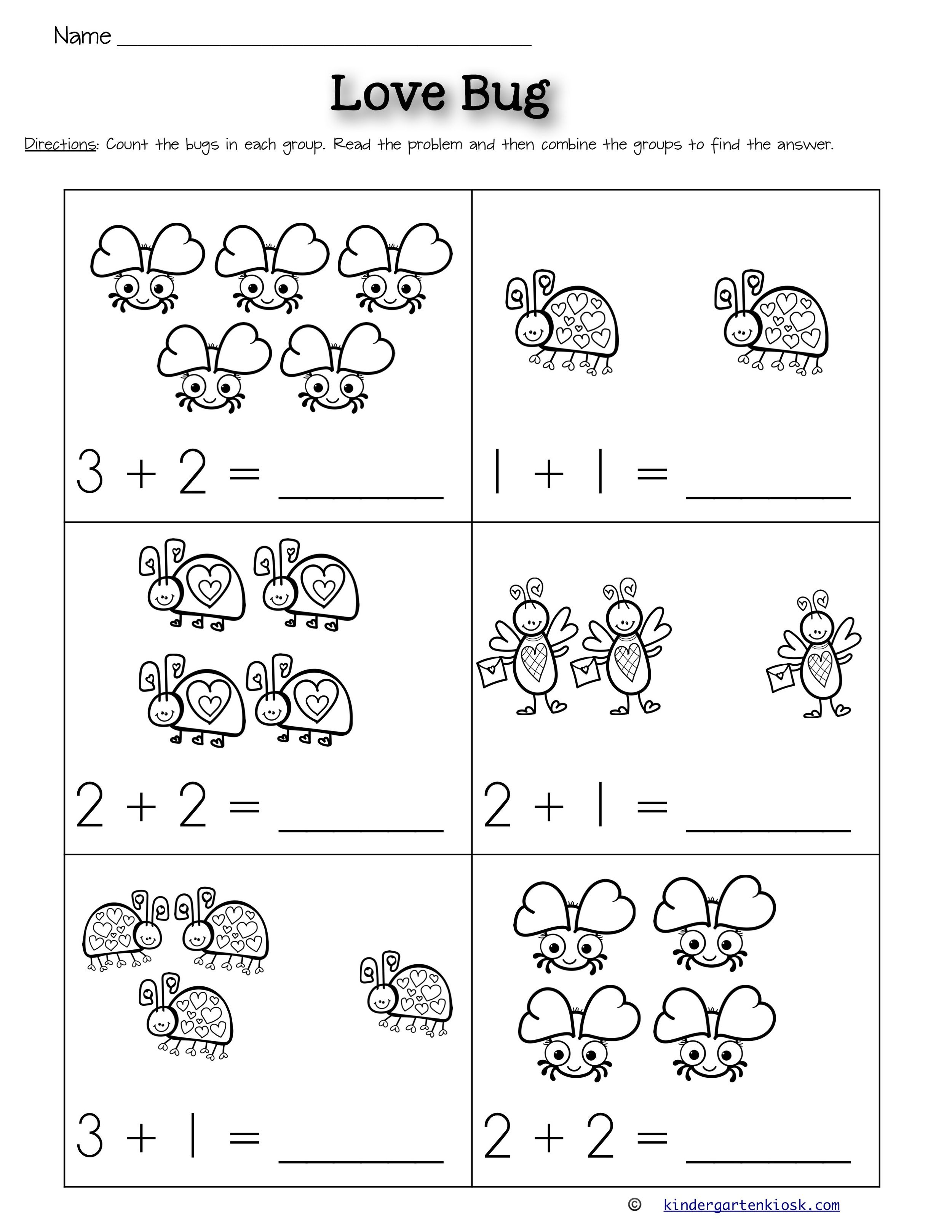 photo Math Picture Addition Worksheets Kindergarten