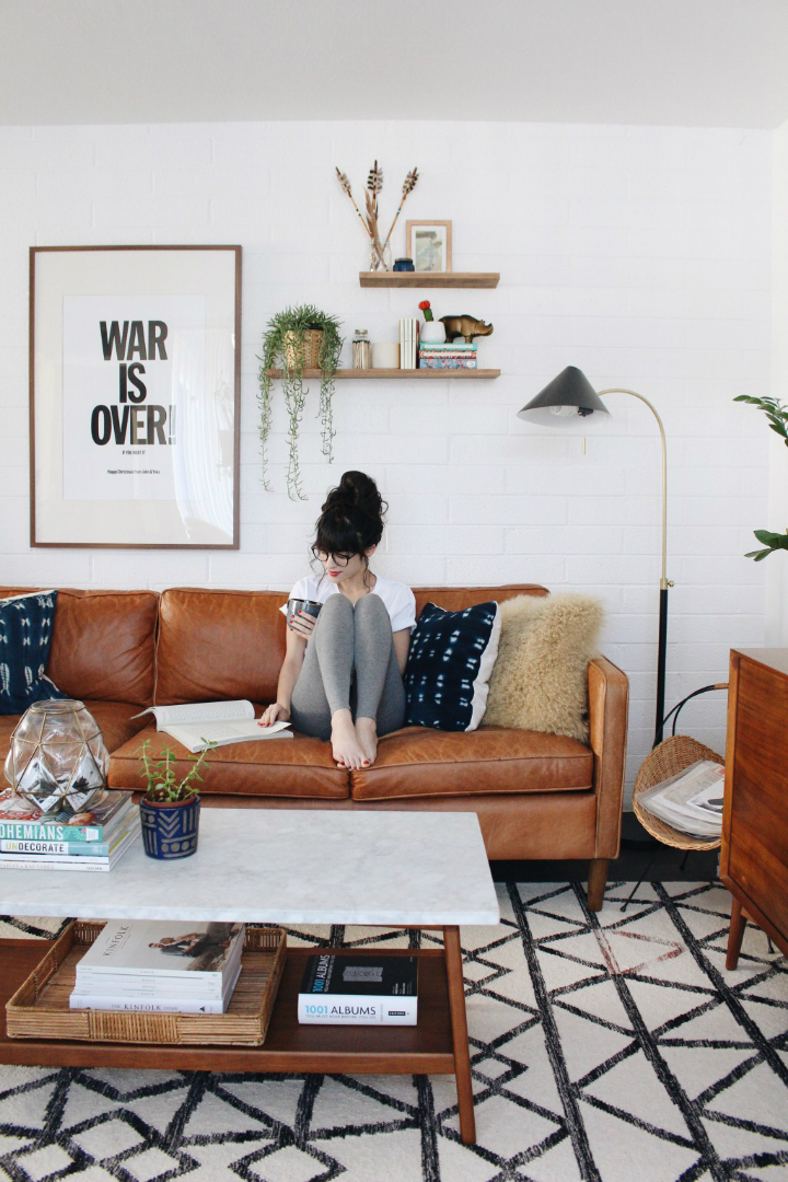 images Modern Mid Century Boho Living Room