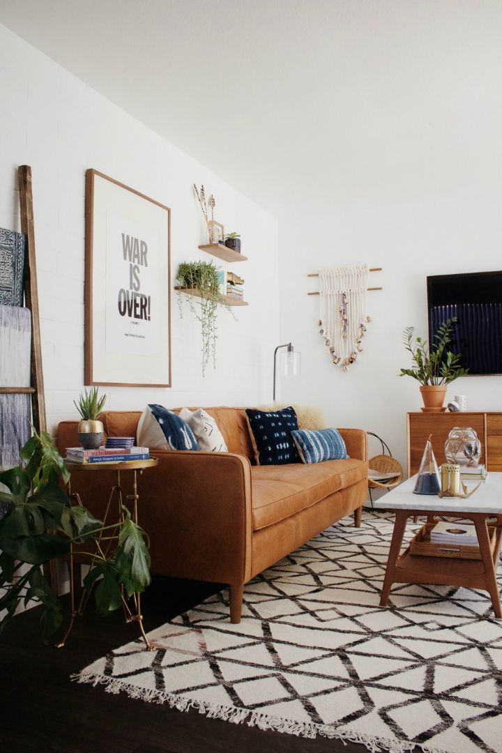 picture Modern Mid Century Boho Living Room