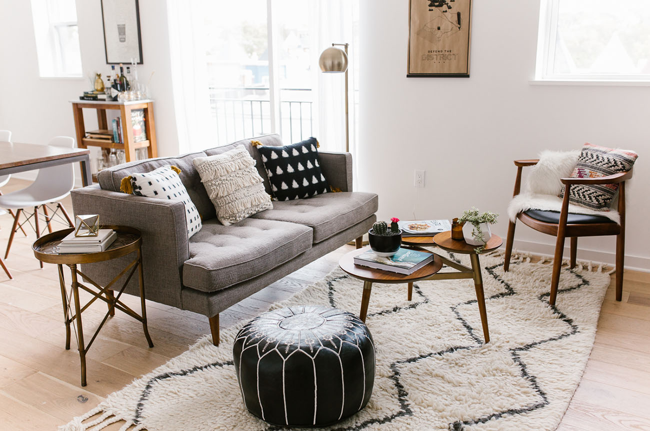 pix Modern Mid Century Boho Living Room