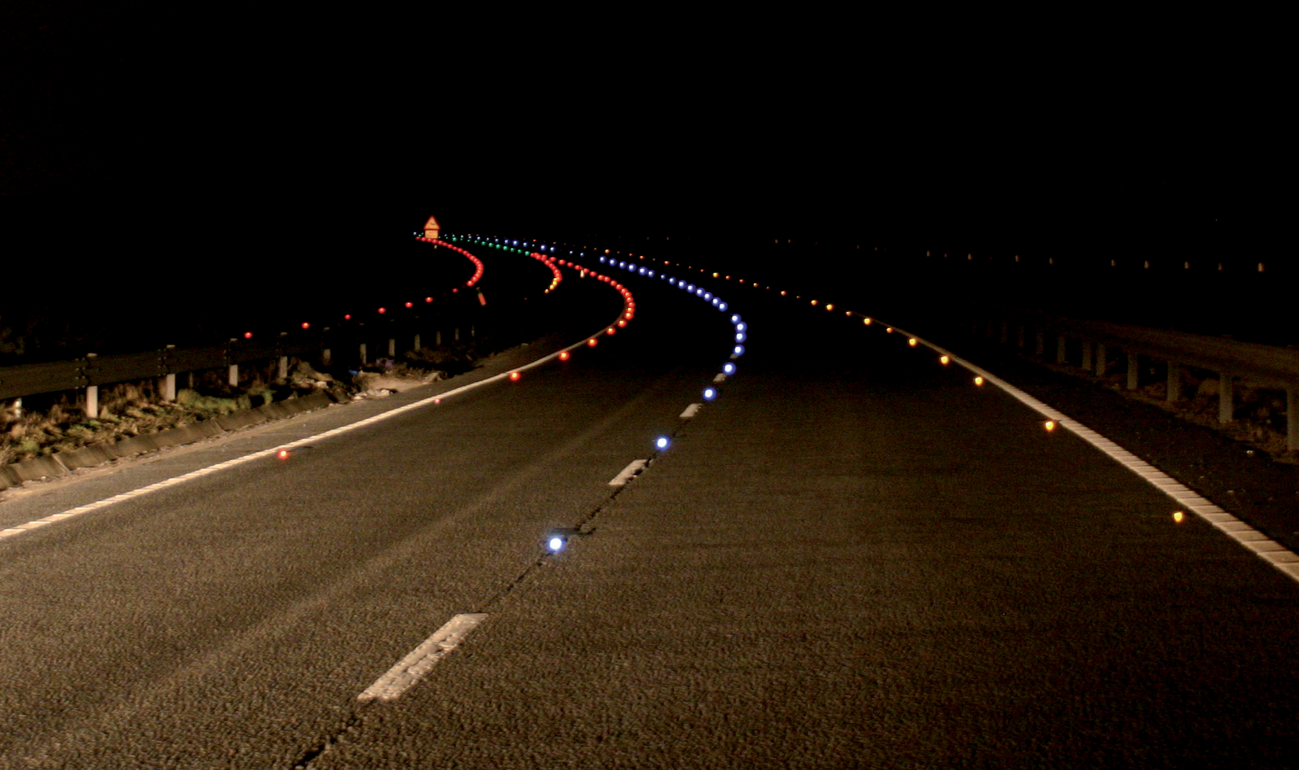 images Motorway At Night Reflective Studs