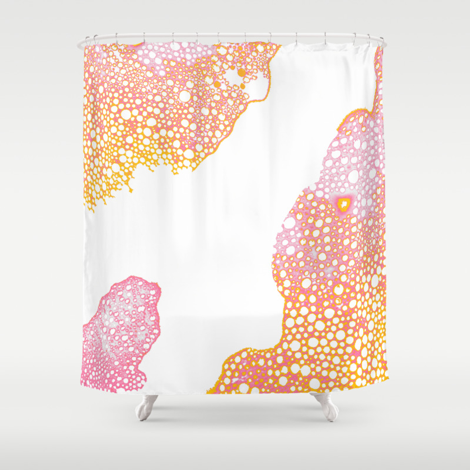 pic Pink And Yellow Shower Curtain