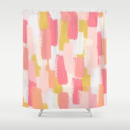 wallpapers Pink And Yellow Shower Curtain