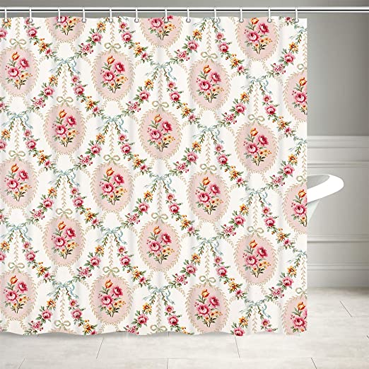 images Pink And Yellow Shower Curtain