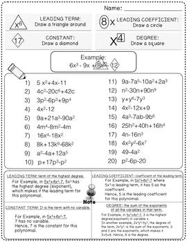 picture Polynomial Vocabulary Chart