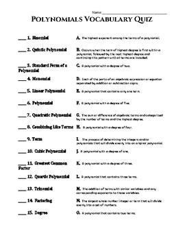 wallpapers Polynomial Vocabulary Worksheet