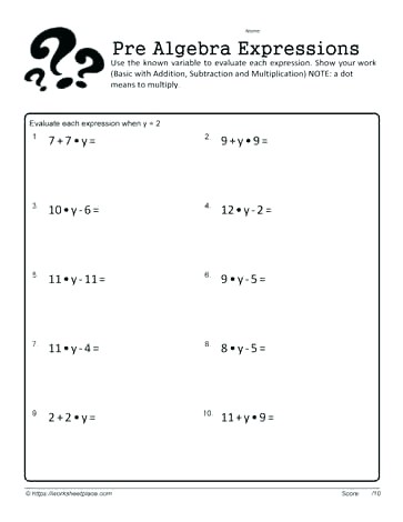 picture Problems 6Th Grade Algebraic Expressions Worksheets With Answers