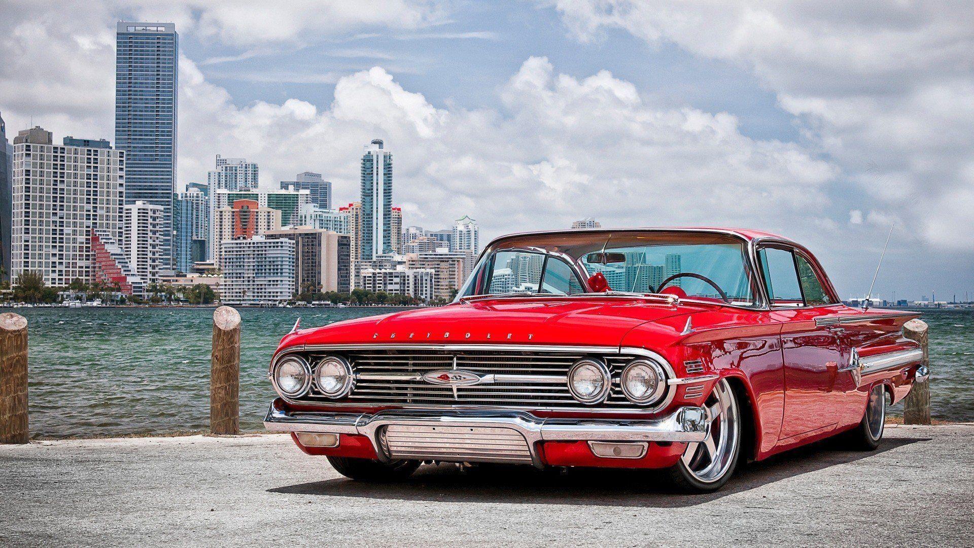 pix Red 64 Impala Lowrider Wallpaper