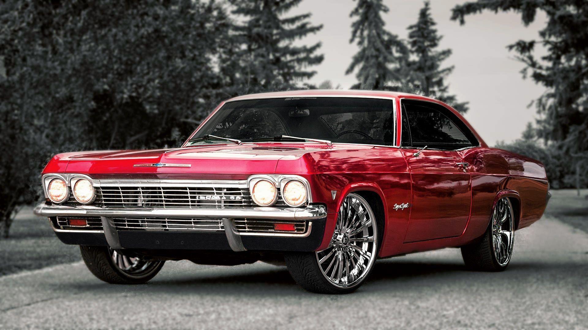 photo Red 64 Impala Lowrider Wallpaper