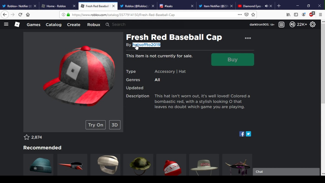 Featured image of post Red Baseball Cap Roblox