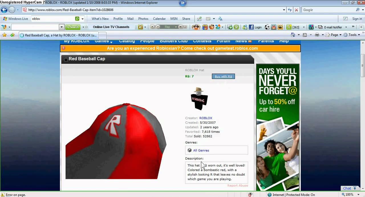 picture Red Baseball Cap Roblox