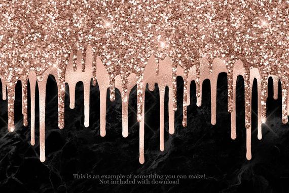 picture Rose Gold Glitter Drip Background