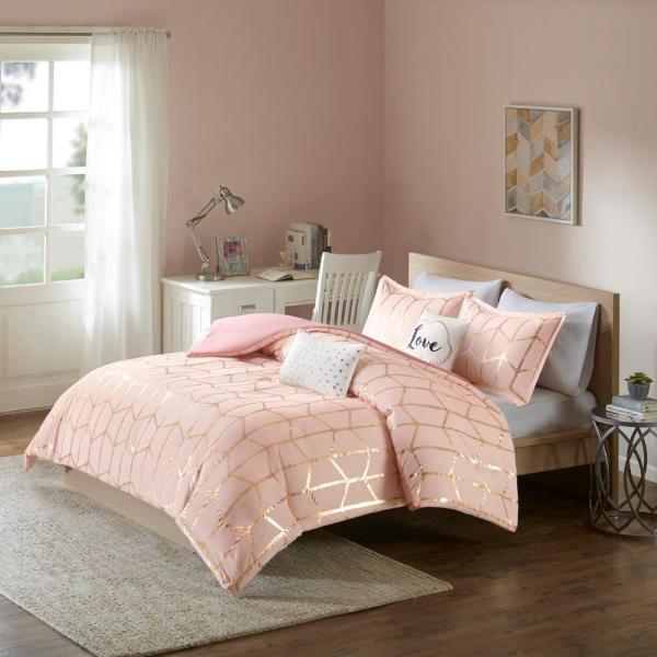 pix Rose Gold King Comforter Set