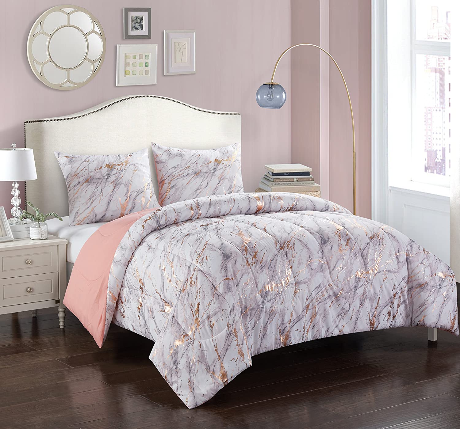 images Rose Gold King Comforter Set