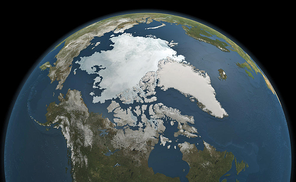 photo Satellite North Pole From Space