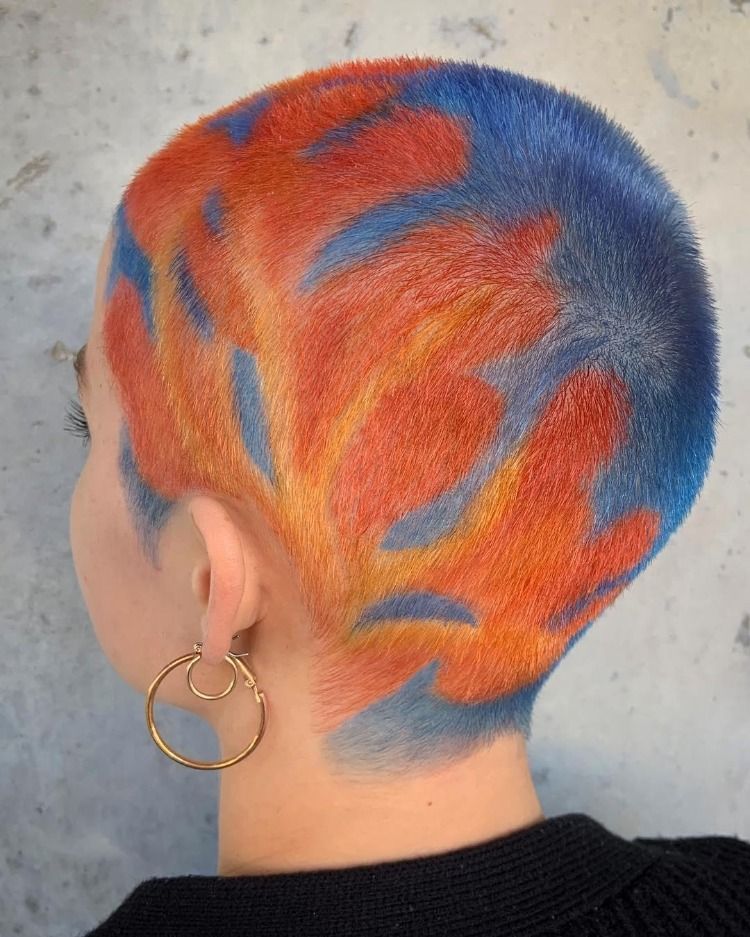 images Shaved Head Woman Dyed