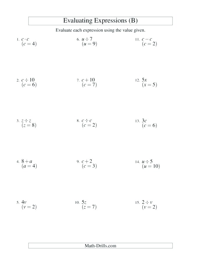 images Simplifying 6Th Grade Algebraic Expressions Worksheets With Answers