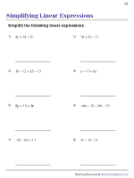 pix Simplifying 6Th Grade Algebraic Expressions Worksheets With Answers