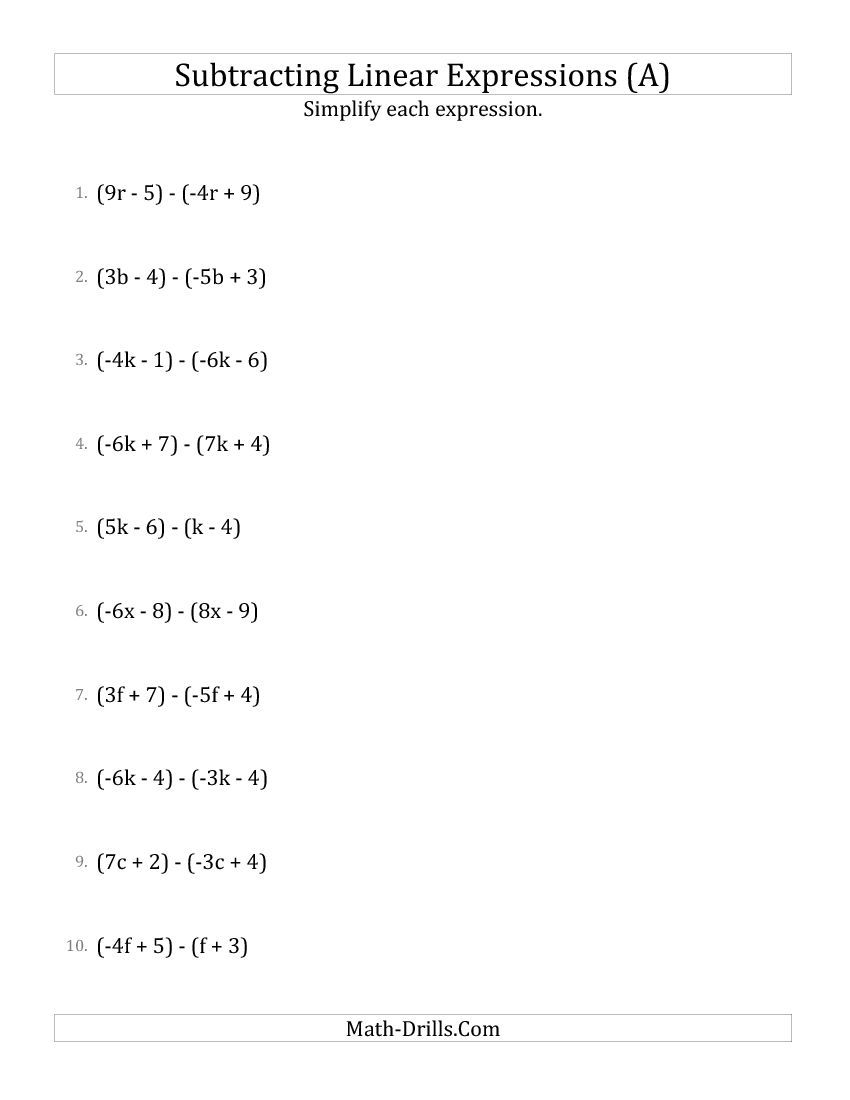 pic Simplifying 6Th Grade Algebraic Expressions Worksheets With Answers