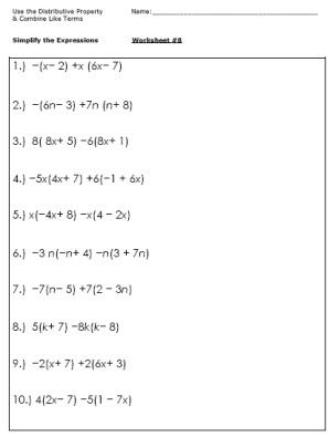 photo Sixth Grade 6Th Grade Algebraic Expressions Worksheets With Answers