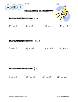 pic Solving Algebraic Expressions Worksheets 6Th Grade