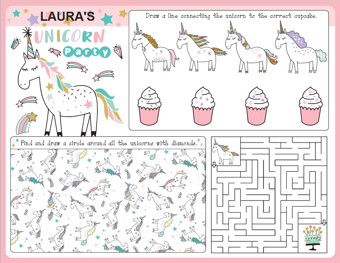 images Unicorn Party Games Free Printables