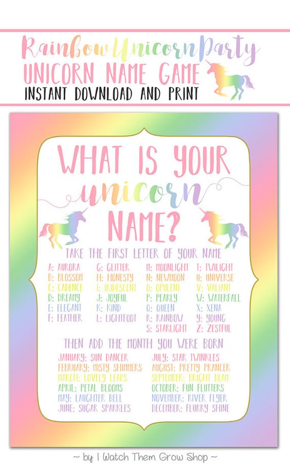 photo Unicorn Party Games Free Printables