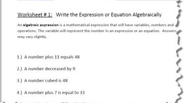 wallpapers Writing 6Th Grade Algebraic Expressions Worksheets With Answers